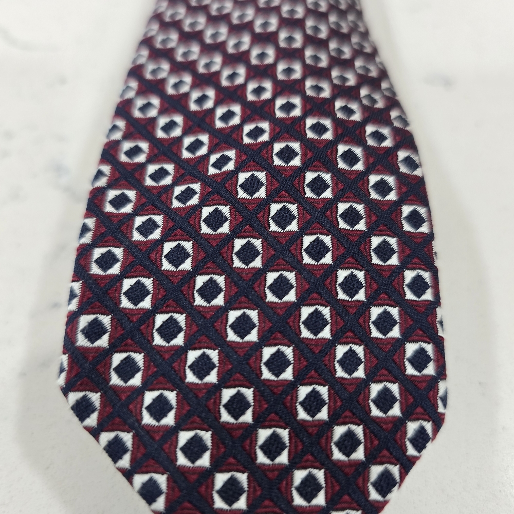 Thom Browne Red and Black Geometric Tie